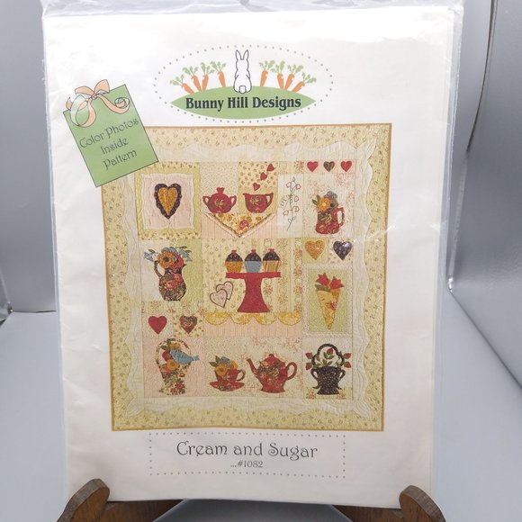 UNCUT Vintage Quilt Sewing Patterns, Cream and Sugar 1082, Bunny Hill Designs - Picture 2 of 3